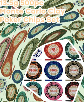 500 piece crown casino 13 5 g clay poker chips